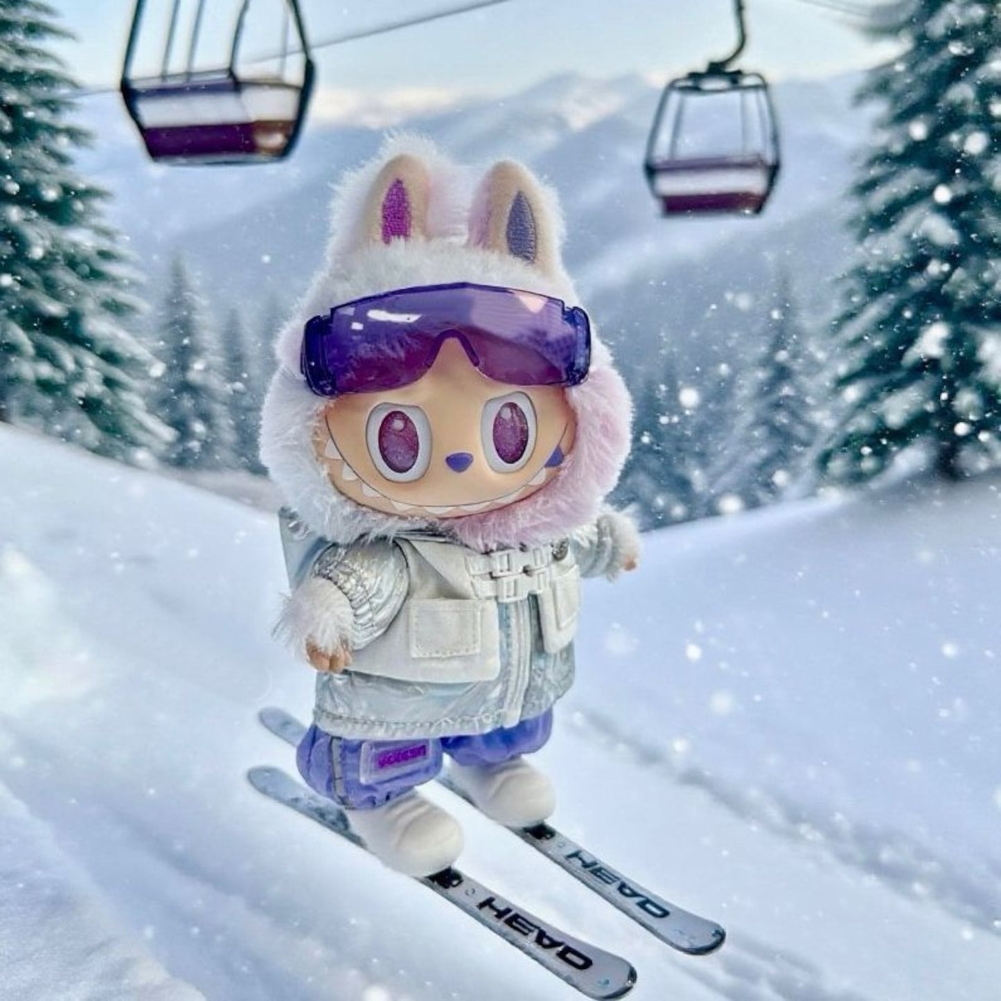 Alpine Ski Squad costum style - Handmand Labubu Doll Outfit