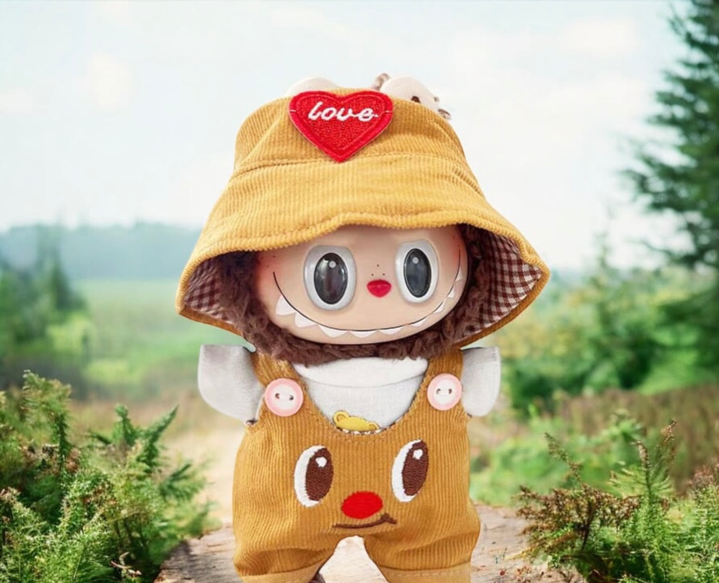 Handmand Labubu Retro Workwear Bucket Hat Outfit