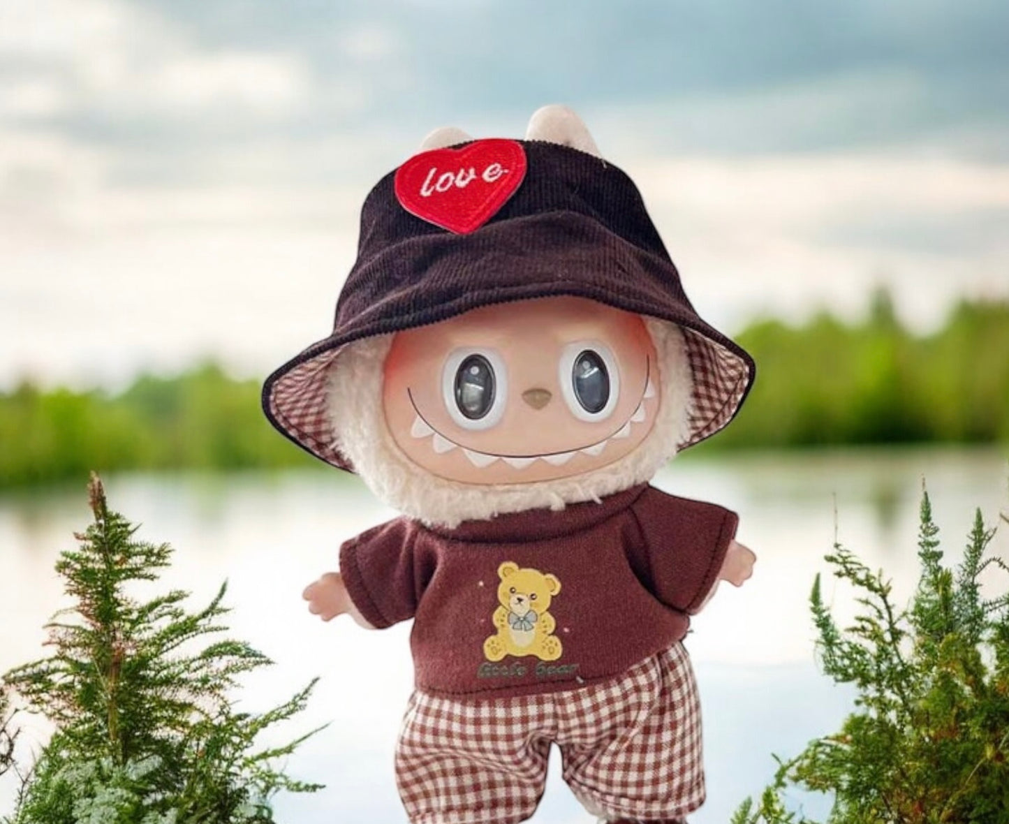 Handmand Labubu Retro Workwear Bucket Hat Outfit