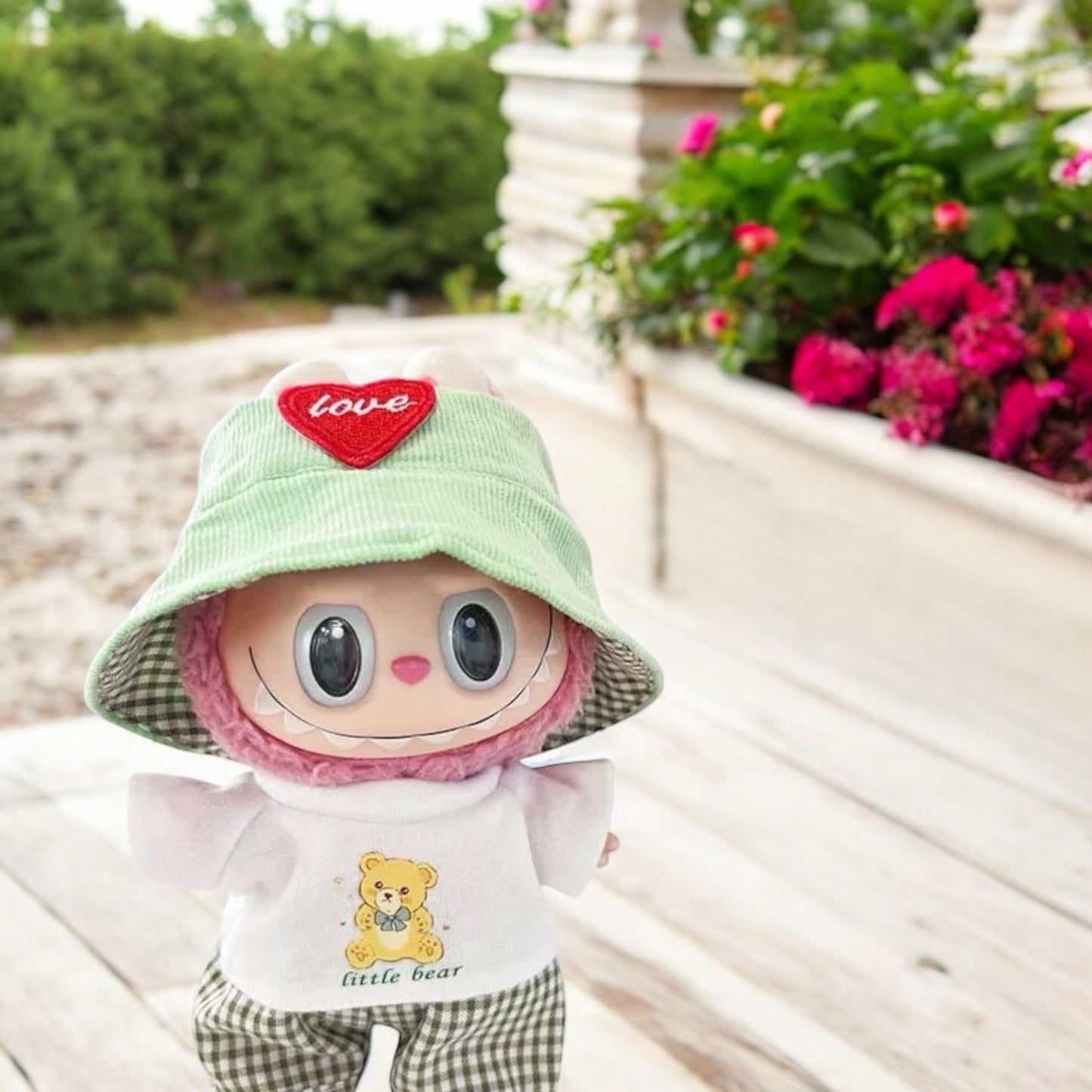 Handmand Labubu Retro Workwear Bucket Hat Outfit