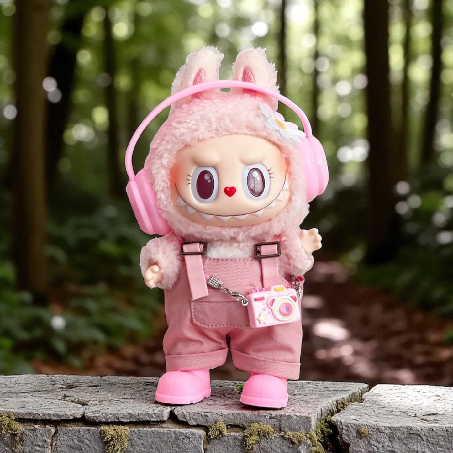 Handmand Labubu Doll Pastel Dungaree style Outfit