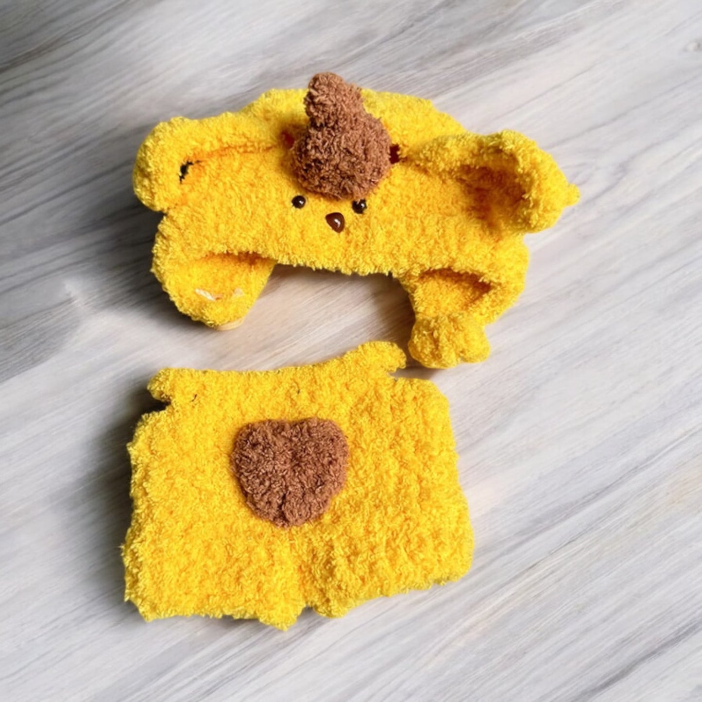 Cute Yellow Puppy costume style - Handmand Labubu Doll Outfit