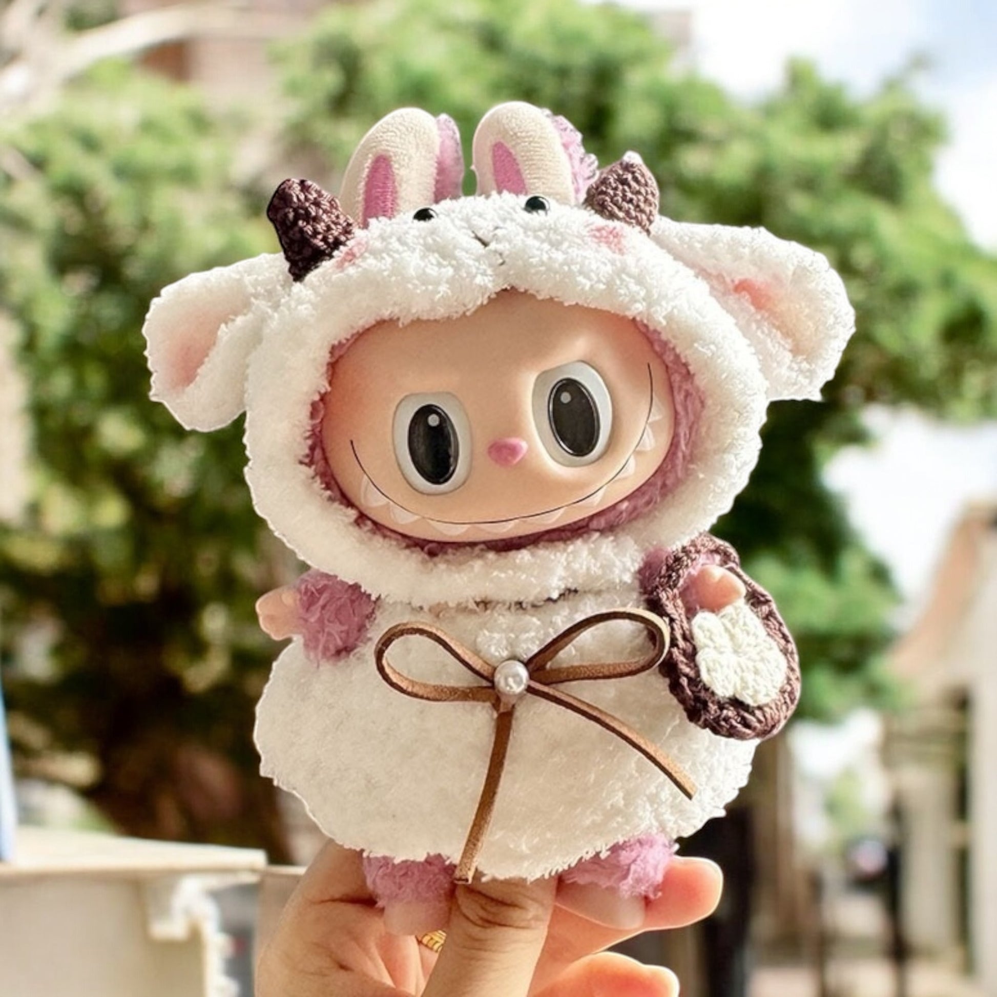 Cute Sheep costume style - Handmand Labubu Doll Outfit