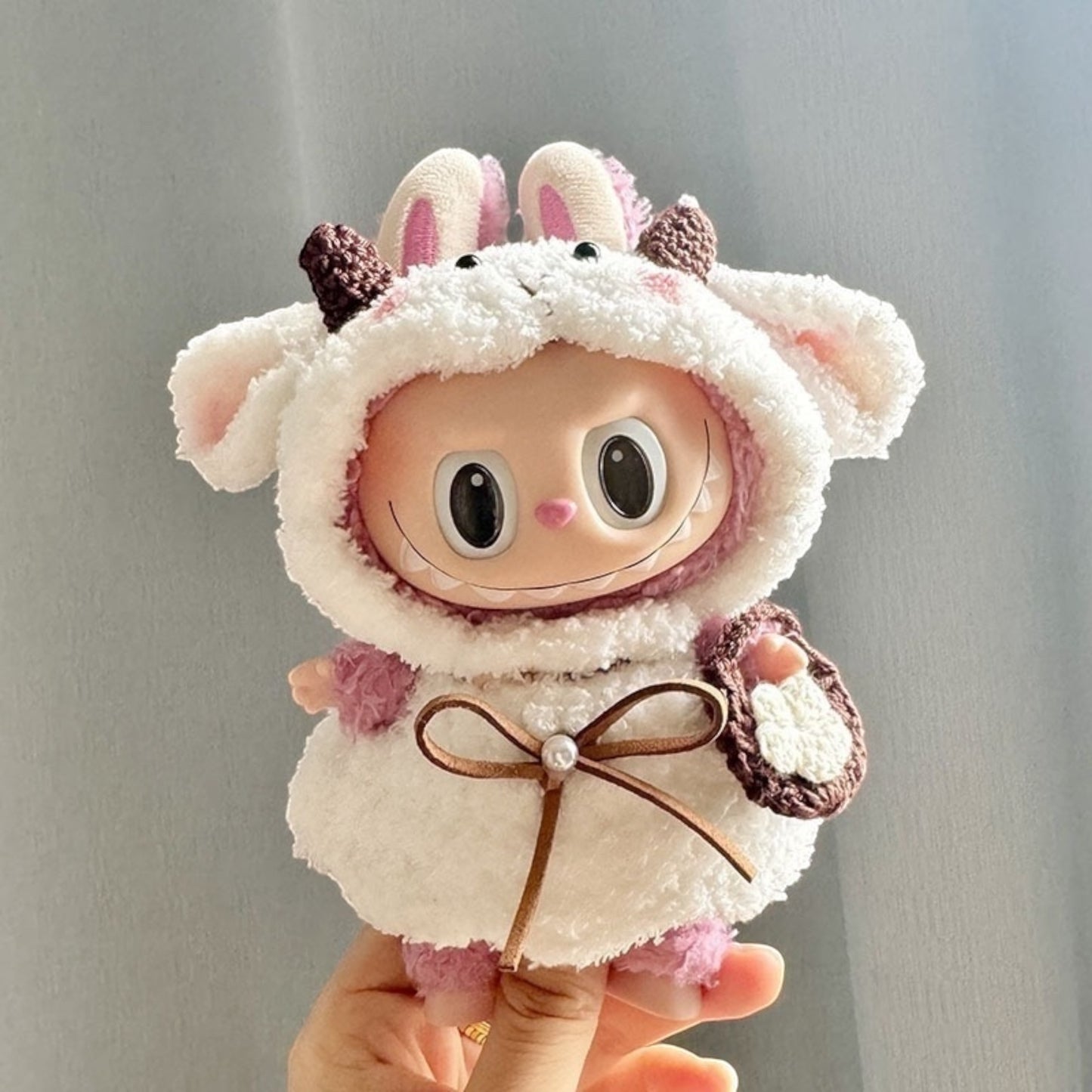 Cute Sheep costume style - Handmand Labubu Doll Outfit