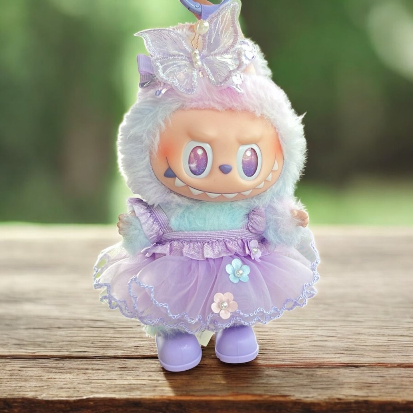 Handmand Fairy Butterfly Dress / Gothic Bat Dress Set fits for Labubu 17cm doll