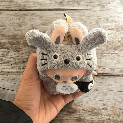 Transform your Labubu figure into the lovable Totoro with this handmade outfit! Perfect for versions 1, 2, and 3, this costume ships worldwide with fast shipping. Note: Labubu figure not included.