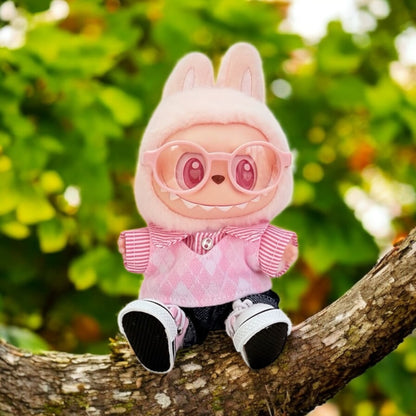 Preppy Argyle Outfit Set - Handmand Labubu Doll Outfit