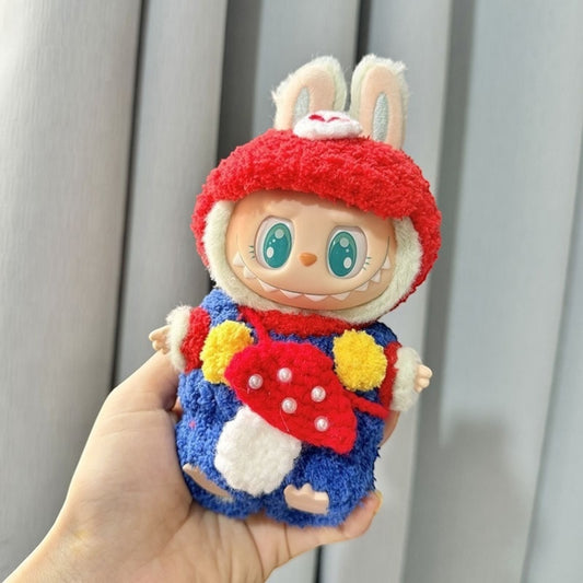 Get ready to level up your Labubu figures with this Super Mario costume outfit! Handmade with care, this outfit fits versions 1, 2, and 3 of the Labubu figure. With worldwide shipping and fast delivery, your Labubu will be ready for adventure in no time. (Labubu figure not included.), Labubu Handmade Outfit - Super Mario Style