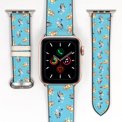 Bluey "Heeler Family Fun" Hybrid Leather & Silicone Apple Watch Band - 1046