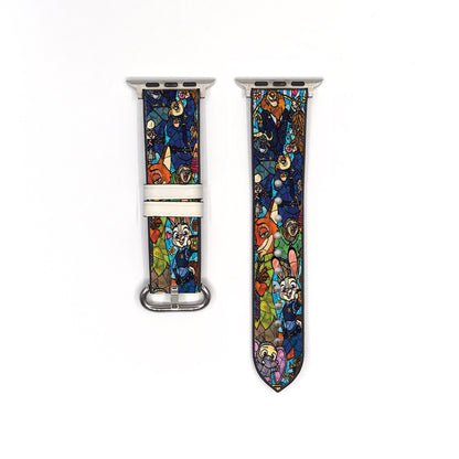 Apple watch band iwth Zootopia  pattern placing on the white Background