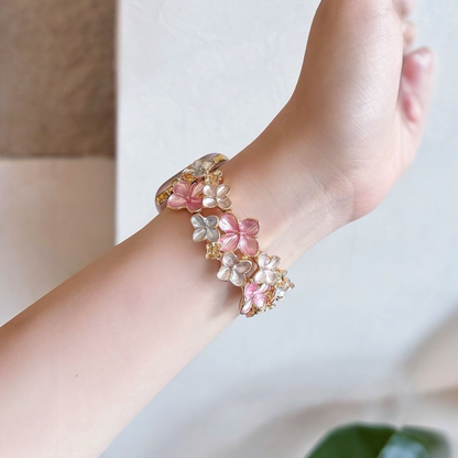 womens-dressy-apple-watch-band-pink-floral-design-on-wrist-luxury-style