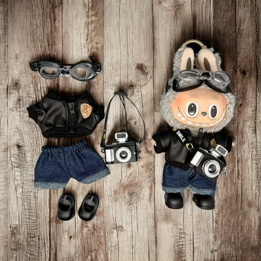 Street Photographer Outfit Set - Handmand outfit compatible with Labubu Doll