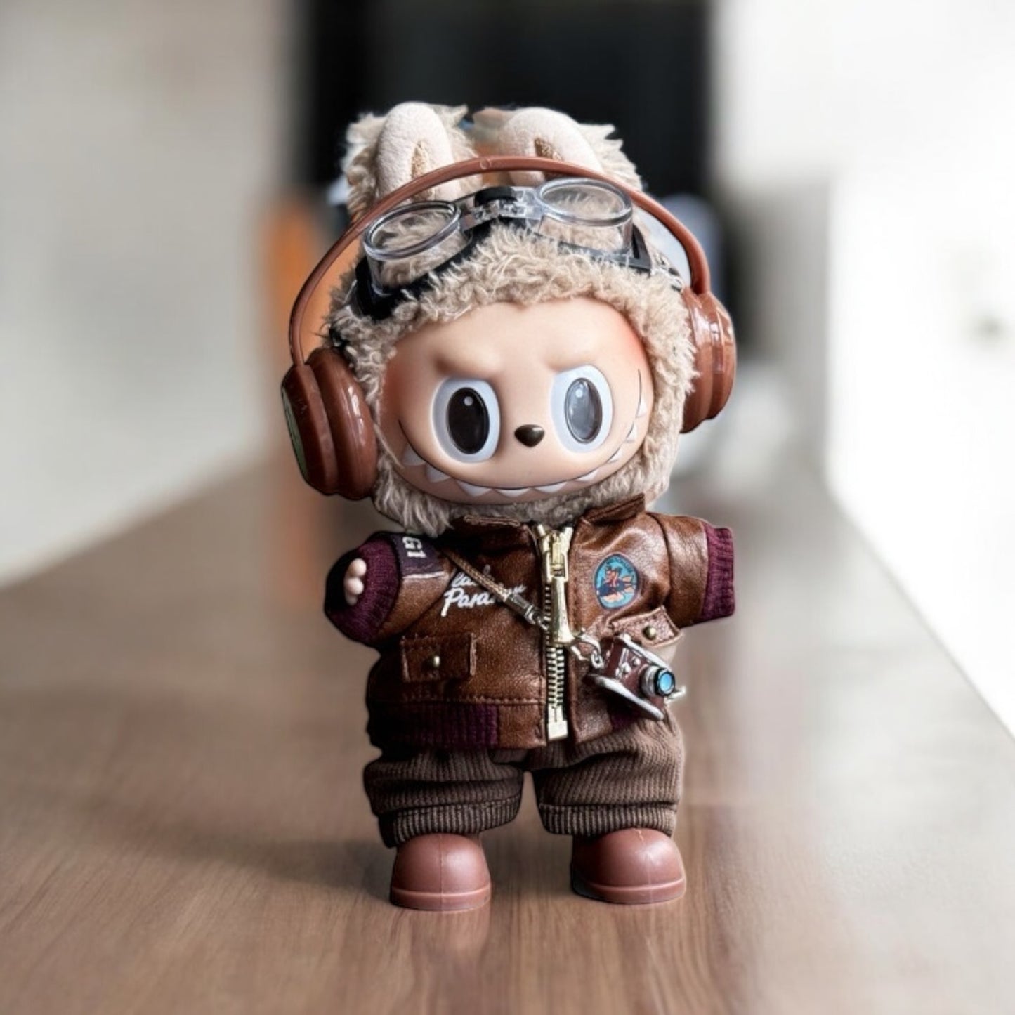 Aviator Vibes Leather Set Outfit - Handmand compatible with Labubu Doll