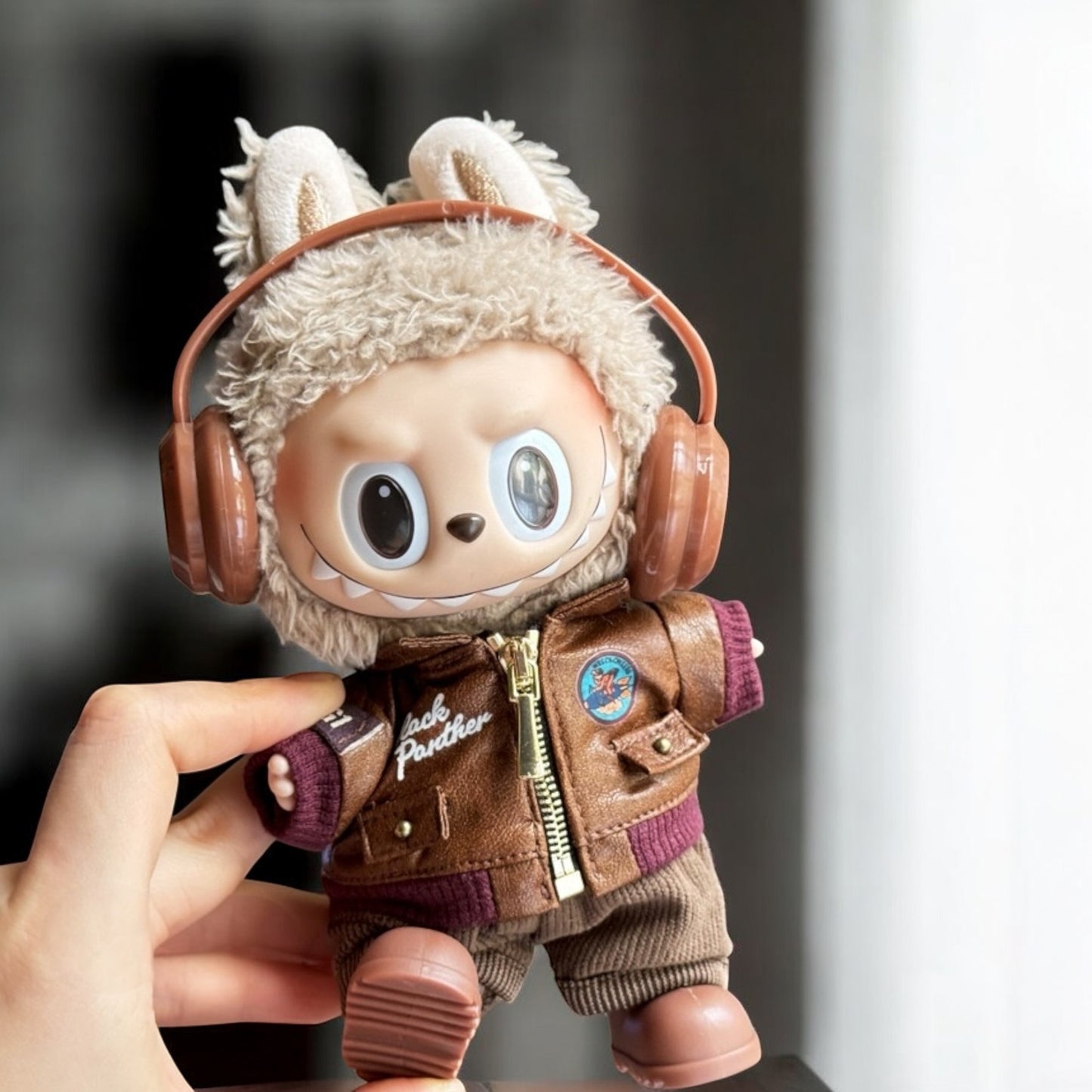 Aviator Vibes Leather Set Outfit - Handmand compatible with Labubu Doll