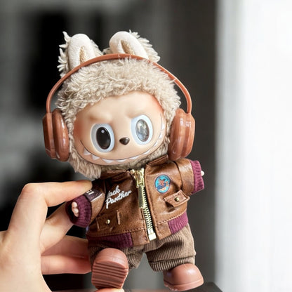 Aviator Vibes Leather Set Outfit - Handmand compatible with Labubu Doll