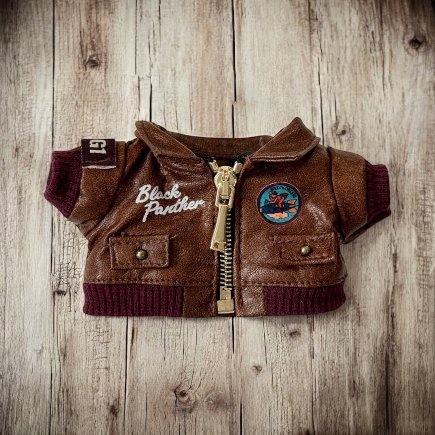 Aviator Vibes Leather Set Outfit - Handmand compatible with Labubu Doll