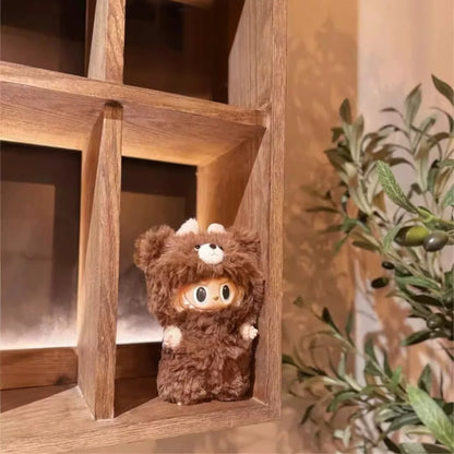 Labubu Outfit Brown Bear style - Handmand Labubu Doll Outfit