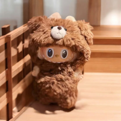 Labubu Outfit Brown Bear style - Handmand Labubu Doll Outfit