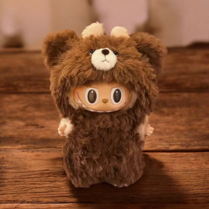 Labubu Outfit Brown Bear style - Handmand Labubu Doll Outfit