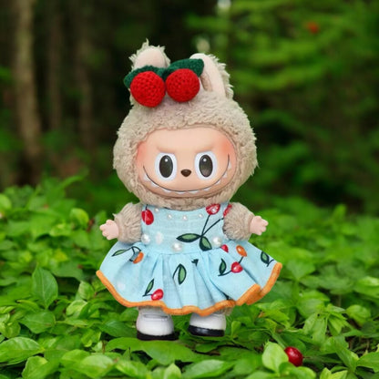 Labubu Doll Outfit Cherry Dress style - Handmand Labubu Doll Outfit