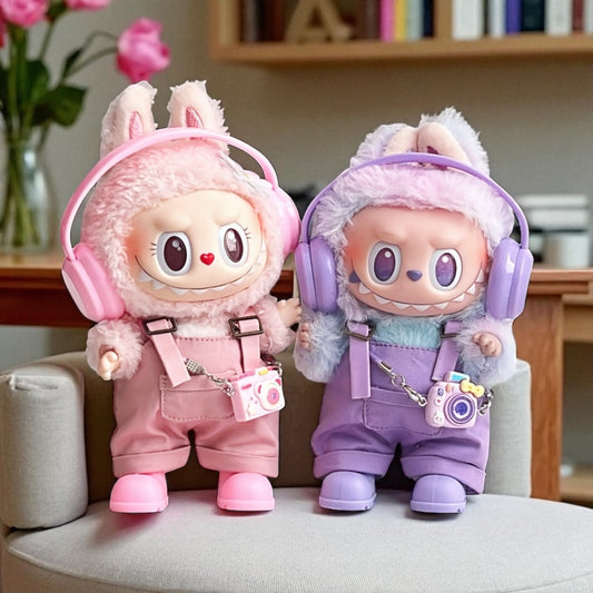 Handmand Labubu Doll Pastel Dungaree style Outfit